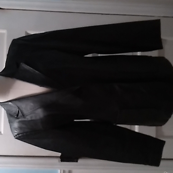 John PA Richard 12 Leather blazer jacket black office professional biker moto